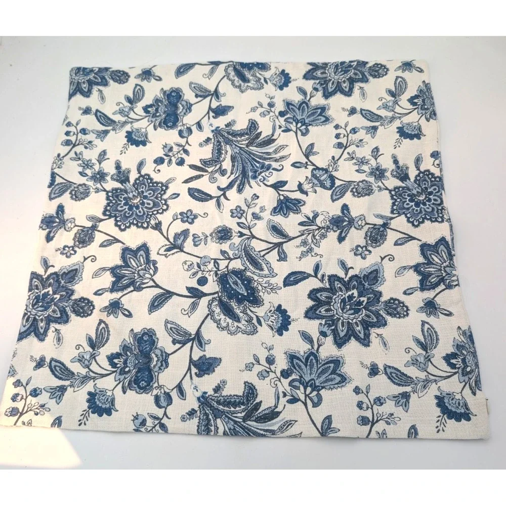 Blue and White Floral Throw Pillow Covers 20x19 20